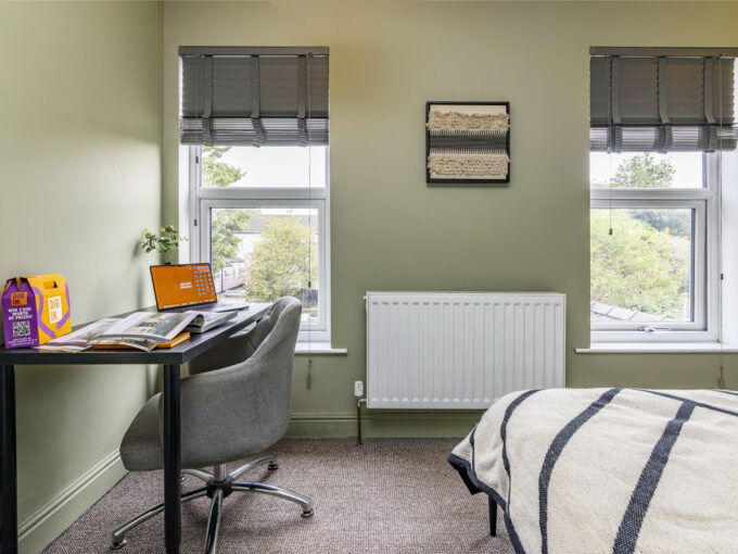 Student bedroom with desk