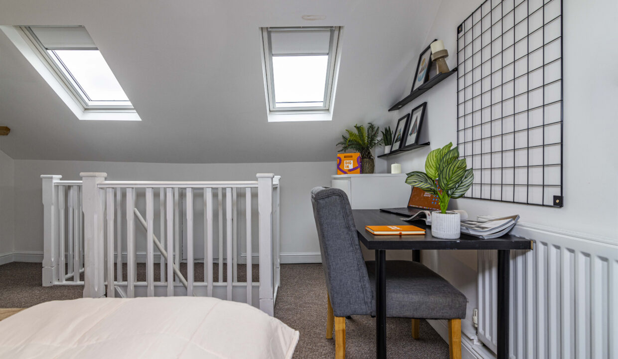 Student bedroom with desk
