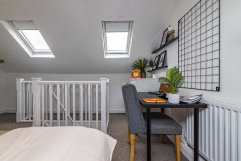 Student bedroom with desk
